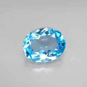 Topazio naturale blu da 3,01 ct, taglio ovale, VVS