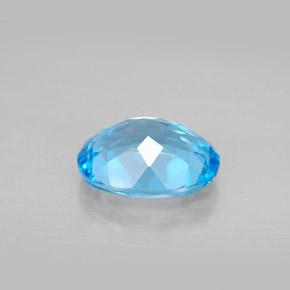 Topazio naturale blu da 3,01 ct, taglio ovale, VVS