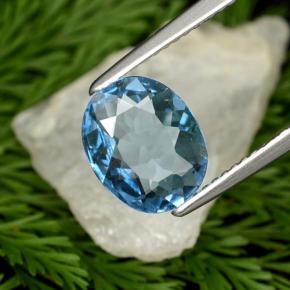 Topazio naturale blu da 2,09 ct, taglio ovale, VVS