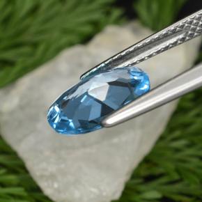 Topazio naturale blu da 2,09 ct, taglio ovale, VVS