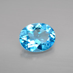 Topazio naturale blu da 2,91 ct, taglio ovale, VVS
