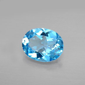 Topazio naturale blu da 2,91 ct, taglio ovale, VVS