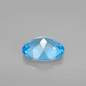 Topazio naturale blu da 2,91 ct, taglio ovale, VVS