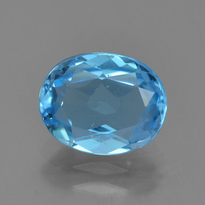 Topazio naturale blu da 2,26 ct, taglio ovale, VS