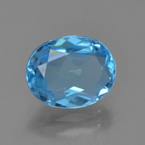Topazio naturale blu da 2,26 ct, taglio ovale, VS