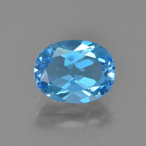 Topazio naturale blu da 2,31 ct, taglio ovale, VS