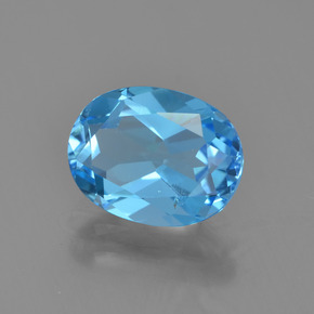 Topazio naturale blu da 2,31 ct, taglio ovale, VS
