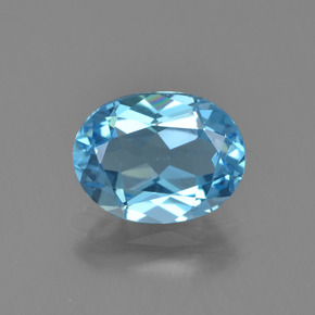 Topazio naturale blu da 1,99 ct, taglio ovale, VVS