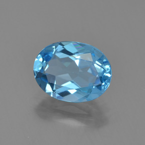 Topazio naturale blu da 1,99 ct, taglio ovale, VVS