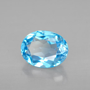 Topazio naturale blu da 2,50 ct, taglio ovale, VVS