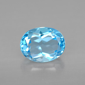 Topazio naturale blu svizzero da 2,46 ct, taglio ovale, VVS