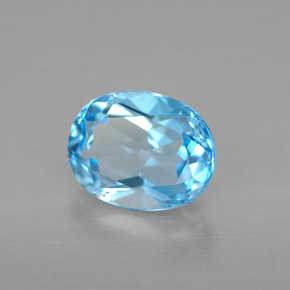 Topazio naturale blu svizzero da 2,46 ct, taglio ovale, VVS