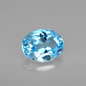 Topazio naturale blu da 2,17 ct, taglio ovale, VVS
