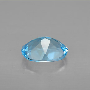 Topazio naturale blu da 2,17 ct, taglio ovale, VVS