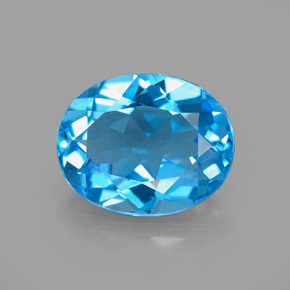 Topazio naturale blu da 3,14 ct, taglio ovale, VS