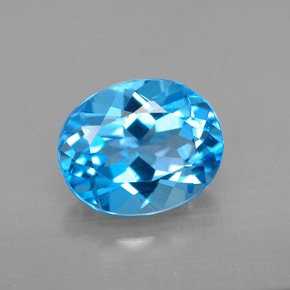 Topazio naturale blu da 3,51 ct, taglio ovale, VVS-VS
