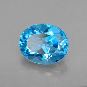 Topazio naturale blu da 3,51 ct, taglio ovale, VVS-VS