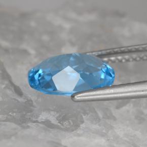 Topazio naturale blu da 2,89 ct, taglio ovale, VVS