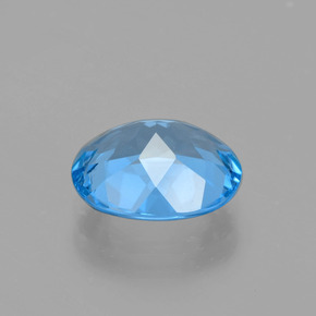 Topazio naturale blu da 2,98 ct, taglio ovale, VVS