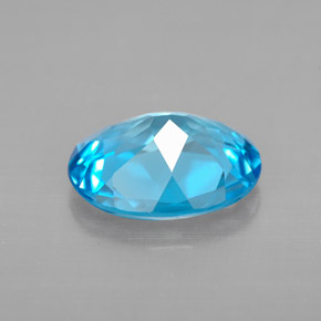 Topazio naturale blu da 3,38 ct, taglio ovale, VVS