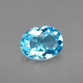 Topazio naturale blu da 2,79 ct, taglio ovale, VVS