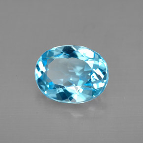 Topazio naturale blu da 2,79 ct, taglio ovale, VVS