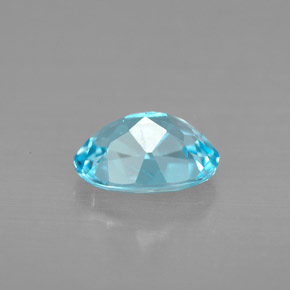 Topazio naturale blu da 1,43 ct, taglio ovale, VVS
