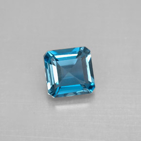 Topazio naturale blu da 1,33 ct, taglio smeraldo, VVS-VS