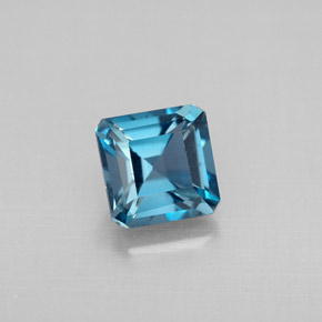 Topazio naturale blu da 1,48 ct, taglio smeraldo, VVS-VS