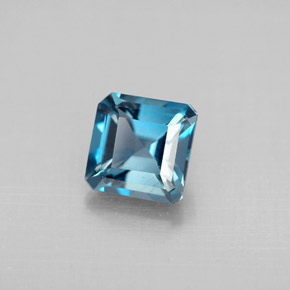 Topazio naturale blu da 1,48 ct, taglio smeraldo, VVS-VS