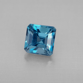 Topazio naturale blu da 1,64 ct, taglio smeraldo, VVS-VS