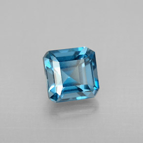 Topazio naturale blu da 1,62 ct, taglio smeraldo, VVS-VS