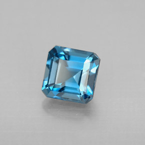 Topazio naturale blu da 1,62 ct, taglio smeraldo, VVS-VS