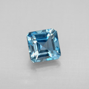 Topazio naturale blu da 1,52 ct, taglio smeraldo, VVS-VS