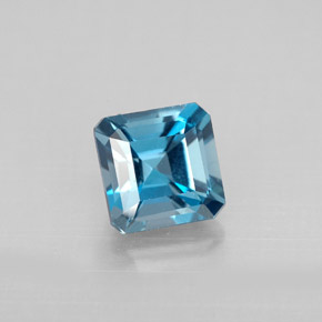 Topazio naturale blu da 1,52 ct, taglio smeraldo, VVS-VS