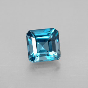 Topazio naturale blu da 1,52 ct, taglio smeraldo, VVS-VS