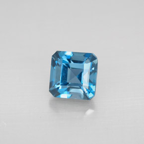 Topazio naturale blu da 1,67 ct, taglio smeraldo, VVS-VS