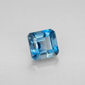 Topazio naturale blu da 1,67 ct, taglio smeraldo, VVS-VS