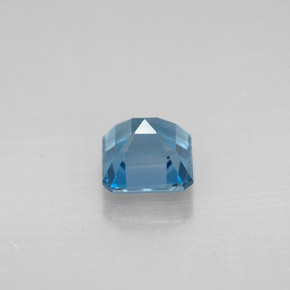 Topazio naturale blu da 1,52 ct, taglio smeraldo, VVS-VS