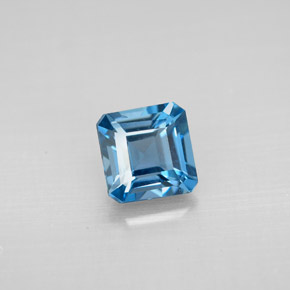 Topazio naturale blu da 1,41 ct, taglio smeraldo, VVS-VS