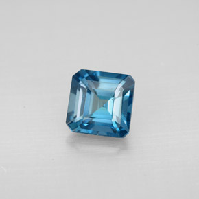 Topazio naturale blu da 1,43 ct, taglio smeraldo, VVS-VS