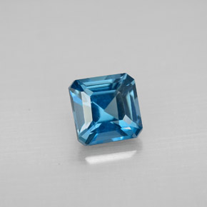 Topazio naturale blu da 1,47 ct, taglio smeraldo, VVS-VS