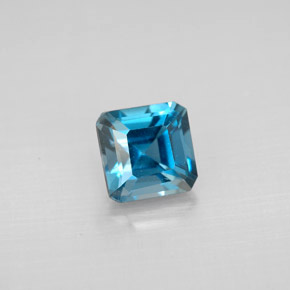 Topazio naturale blu da 1,48 ct, taglio smeraldo, VVS-VS