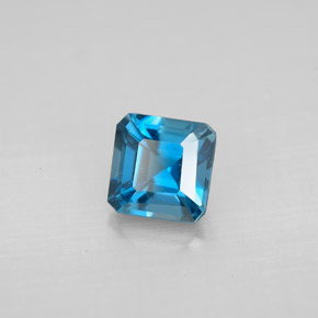 Topazio naturale blu da 1,48 ct, taglio smeraldo, VVS-VS