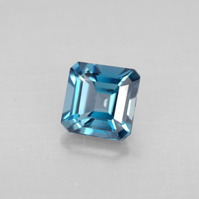 Topazio naturale blu da 1,31 ct, taglio smeraldo, VVS-VS