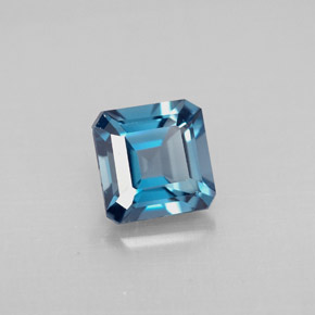 Topazio naturale blu da 1,31 ct, taglio smeraldo, VVS-VS
