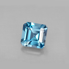 Topazio naturale blu da 1,36 ct, taglio smeraldo, VVS-VS
