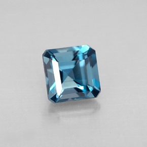 Topazio naturale blu da 1,50 ct, taglio smeraldo, VVS-VS