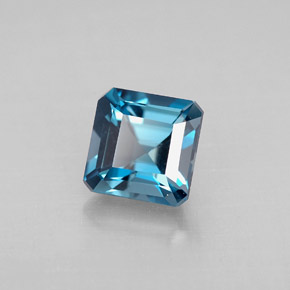 Topazio naturale blu da 1,50 ct, taglio smeraldo, VVS-VS