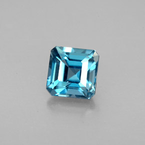 Topazio naturale blu da 1,57 ct, taglio smeraldo, VVS-VS